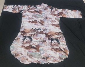Patterned Open Front Top