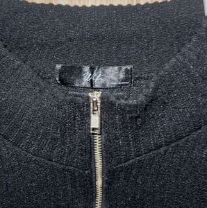 Black Half-Zip Knit Sweater