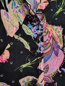 Vibrant Floral Print Ruffle Blouse