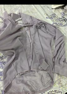 Lavender Button-Down Top