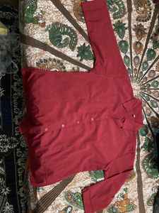 Burgundy Button-Down Shirt