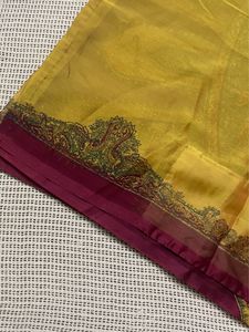 Mustard Printed Saree