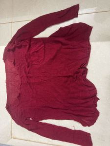 Cozy Red Long Sleeve Top