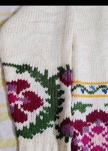 Floral Embroidered Knit Sweater
