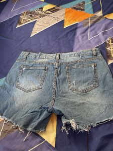 Distressed Denim Jean Shorts