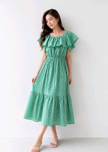Green Gingham Maxi Dress (Imported 🇰🇷)