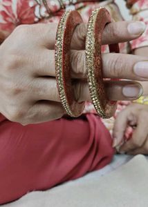 Elegant Mehroon &amp; Gold Bangles