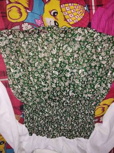 Chic Floral Smocked Dress with White Top Attached