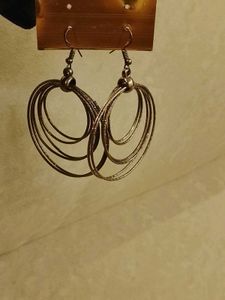 2PAIR Chunky Hoop Dangle Earrings