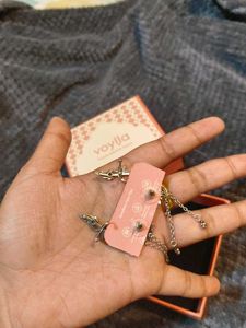 VOYLLA Boho Oxidized Silver Jewellery Set