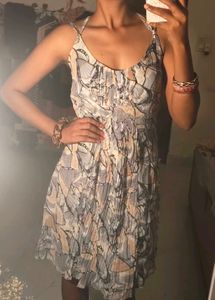Printed Strappy Mini Dress