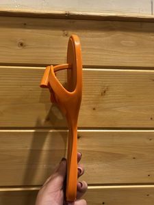 Melissa Orange Flip Flops with Bow Accent