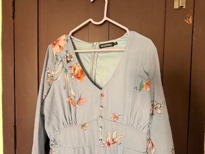 Light Blue Floral Maxi Dress