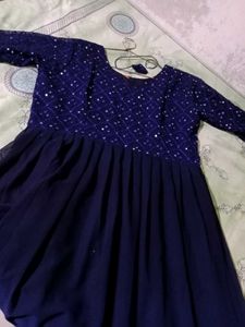 Elegant Navy Ombre Sequined Dress 💙