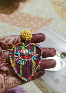 Multi beaded and stone earing