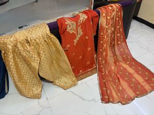 Beautiful Orange Kurta Set with Dupatta