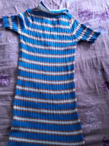 Blue Striped Polo Dress