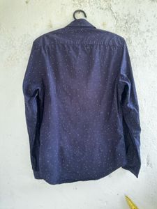Men's Navy Blue Dotted Shirt