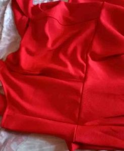 Chic Red Square Neck Midi Dress