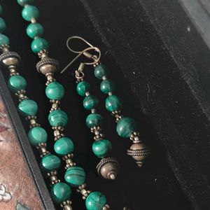 vintage malachite necklace