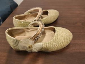 Sparkly Gold Ballerina Flats