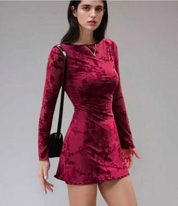 NEWME Maroon Floral Mini Dress