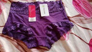 Women's Dark Purple,Navy,Black Lace Trim Brief