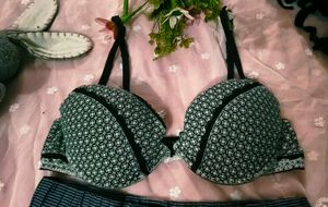 Chic Black &amp; White Polka Dot Bra with shorts