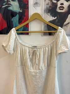 Chic White Broderie Anglaise Dress