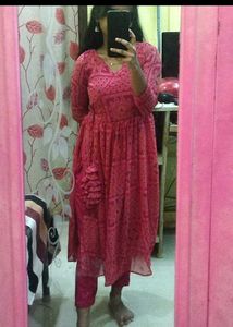 Beautiful Pink Printed Kurta Set
