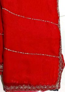 Stunning Red Beaded Saree
