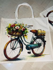 Floral Bicycle Tote Bag