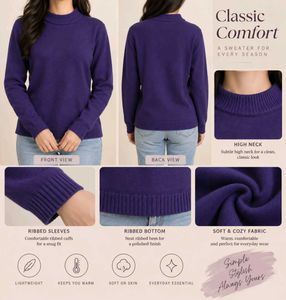 Purple Mock Neck Sweater