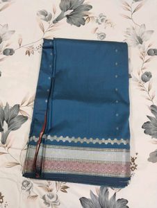 Teal Blue Traditional Woven Saree