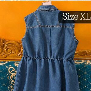 FIT AND FLARE DRESS -Denim Shirt style