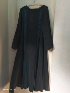 Elegant Blue Stone Work Abaya Gown