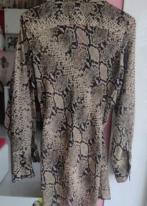 Snake Print Wrap shirt Dress