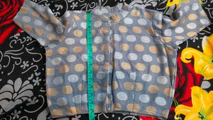 Grey Polka Dot Blouse
