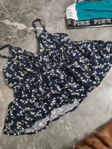 Floral Tank Top &amp; Pink Sports Bra Set