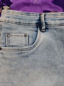 Stylish Acid Wash Denim Skirt