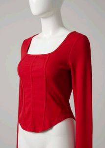 Red Long Sleeve Top