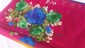 Vibrant Floral Print Saree