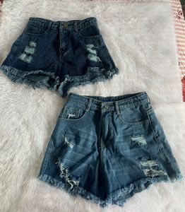 Ripped Denim Shorts
