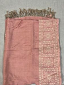 Beautiful Pink knit shawl with Tassels