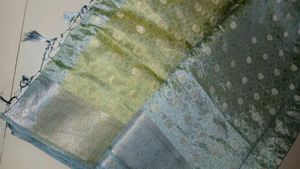 Silver Brocade Silk Saree with Blouse