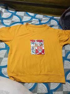 Cartoon Print short top for women