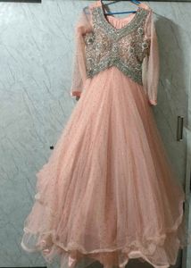 Elegant Peach Embellished Gown