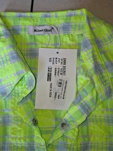 Neon Plaid Textured Shirt