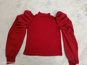 High Neck Maroon Top