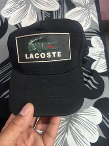 Lacoste Black Cap with Crocodile Logo